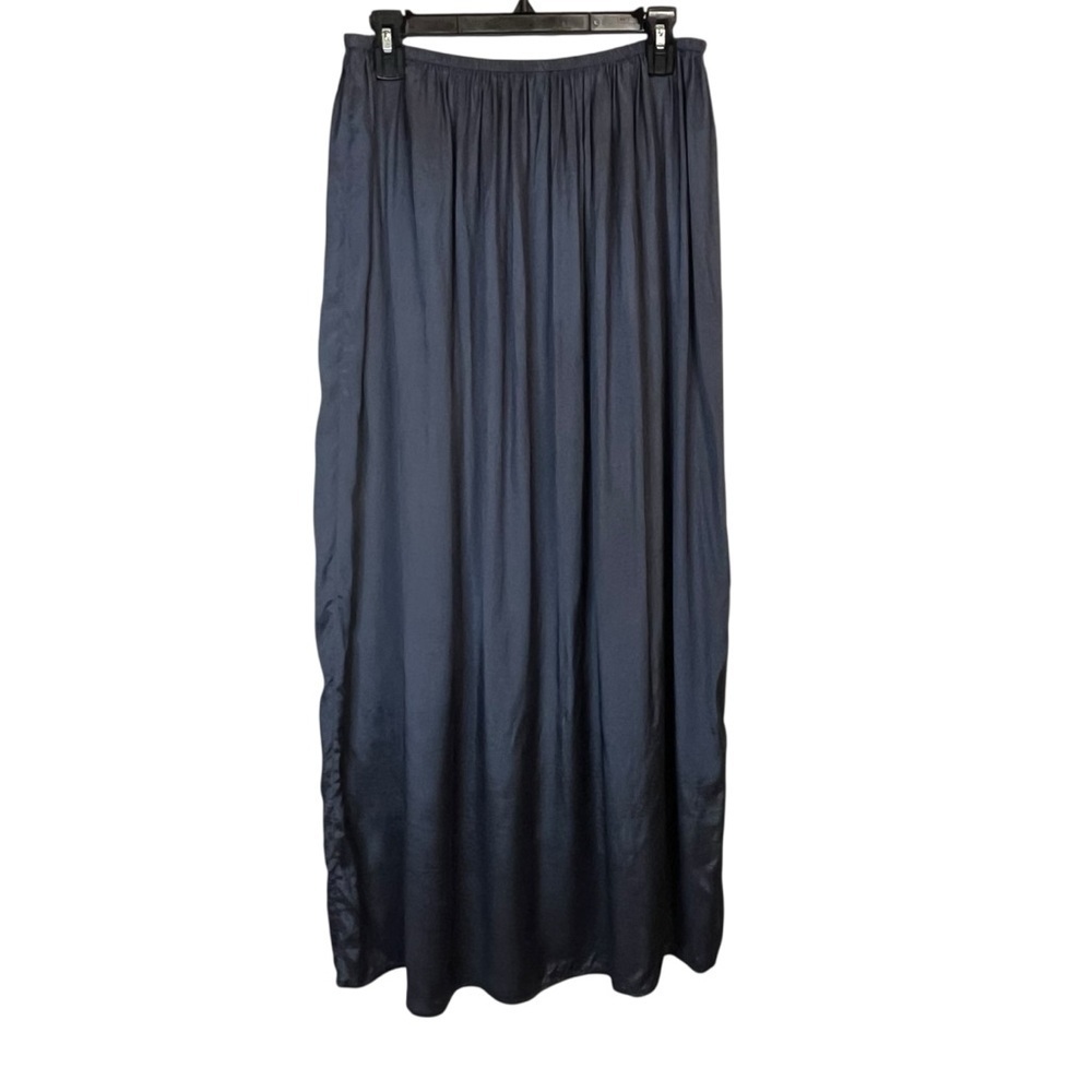 Chan Luu Flowy High Waisted Maxi Gathered Boho Whimsy Goth Prussian Skirt SZ L - Picture 2 of 6